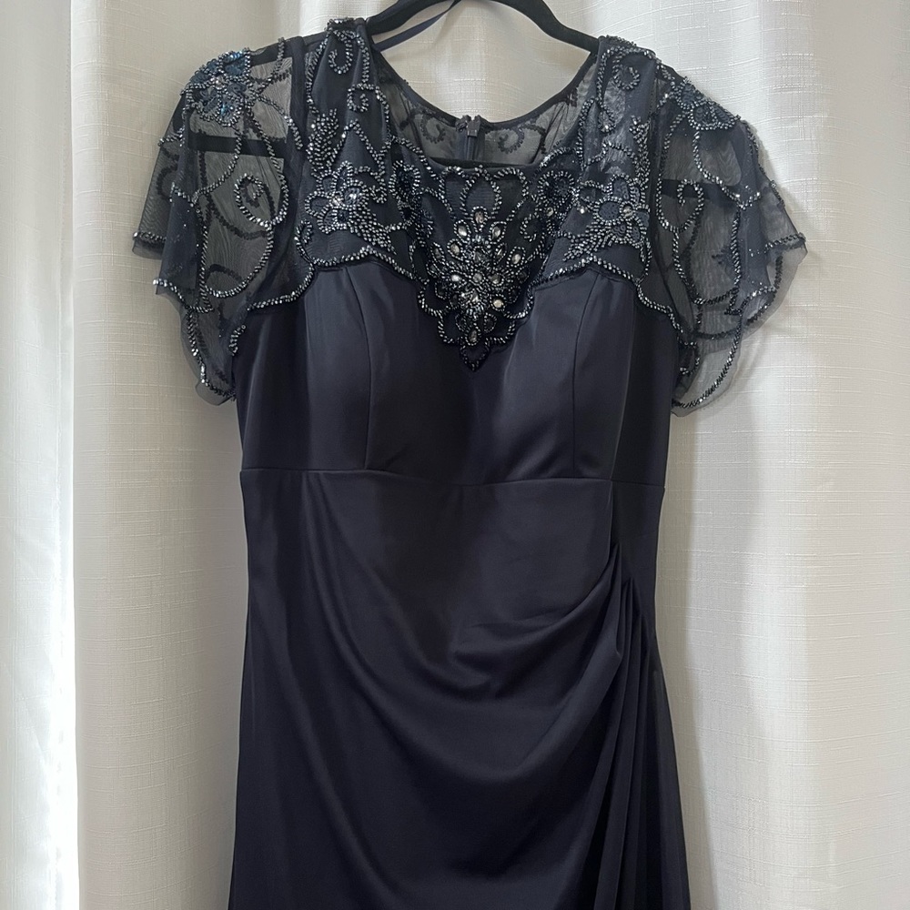 Navy Beaded Maxi Dress